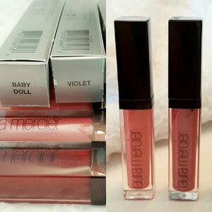 NEW Bundle of 2 Laura Mercier Lip Glacé Lip Gloss in Violet and Baby Doll NIB